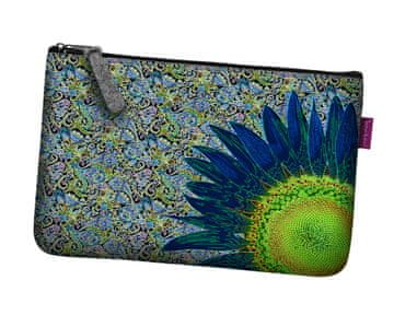 Bertoni Kozmetička torbica s filcanim džepom, plavi cvijet 24×15 cm - elegantna, udobna i s printom |