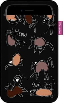 Bertoni Futrola za pametni telefon, uzorak mačje igre - ekološki prihvatljiv filc, 105x195 mm, antracit, trajni otisak, zaštita za telefon, perivo na 40°C,