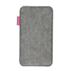 Bertoni Futrola za pametni telefon, uzorak tvrtke - ekološki filc, 105x175 mm, siva, izdržljivi print, zaštita za telefon, perivo na 40°C,