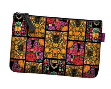 Bertoni Frida Flowers Felt Pocket kozmetička torba antracit boje 24×15 cm - Elegantna, udobna i s printom |
