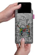 Bertoni Futrola za pametni telefon, uzorak Pronađi me - ekološki filc, 105x175 mm, siva, izdržljivi print, zaštita za telefon, perivo na 40°C,