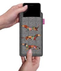 Bertoni Futrola za pametni telefon, Joker uzorak - ekološki filc, 105x175 mm, siva, izdržljivi print, zaštita za telefon, perivo na 40°C,