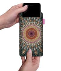 Bertoni Futrola za pametni telefon, uzorak kaleidoskopa - ekološki filc, 105x175 mm, siva, izdržljivi print, zaštita za telefon, perivo na 40°C,