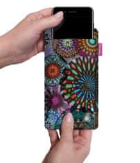 Bertoni Futrola za pametni telefon, uzorak s rotirajućim uzorkom - ekološki filc, 105x175 mm, siva, izdržljivi print, zaštita za telefon, perivo na 40°C,