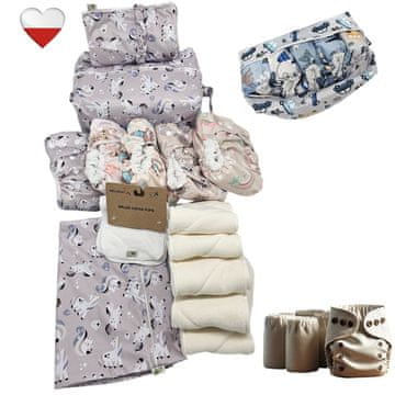 Set pelena za višekratnu upotrebu s jednorogom, bambusove pelene