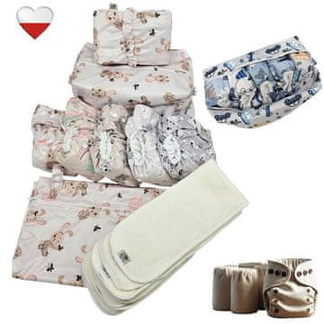 Set pelena za višekratnu upotrebu BUNNIES coolmax pelene