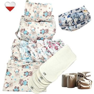 Set pelena za višekratnu upotrebu MINT TEDDY BEARS coolmax pelene