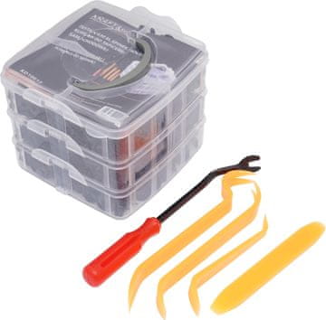 Set iglica, štipaljki i kopči za presvlake automobila, 630 dijelova, + izvlakač i izvlakači KD10612
