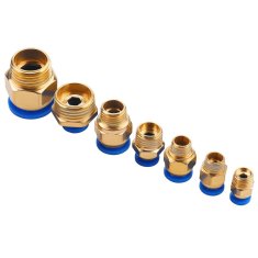 Nikcorp Set 72 kom Pneumatske Brzezne Spojnice Navojne 4-16 mm, 1/8" 1/4" 1/2", PU/PE/PA, 10 bar, 0-60°C, Brza Montaža, Radionice, Industrija, Izdržljive