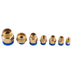 Nikcorp Set 72 kom Pneumatske Brzezne Spojnice Navojne 4-16 mm, 1/8" 1/4" 1/2", PU/PE/PA, 10 bar, 0-60°C, Brza Montaža, Radionice, Industrija, Izdržljive