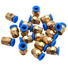 Nikcorp Set 72 kom Pneumatske Brzezne Spojnice Navojne 4-16 mm, 1/8" 1/4" 1/2", PU/PE/PA, 10 bar, 0-60°C, Brza Montaža, Radionice, Industrija, Izdržljive