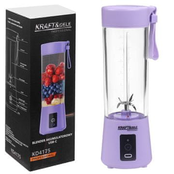 Nikcorp Akumulatorski blender za smoothie, bežični, učinkovit, ljubičasti, 400 ml