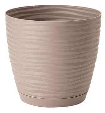 Form-Plastic Sahara Petit 17 bež plastična saksija za cvijeće s tanjurićem