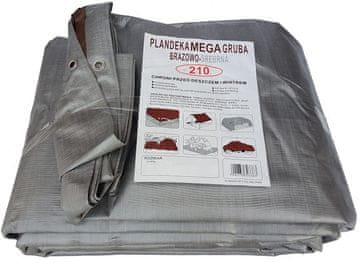 Srebrno-smeđa cerada 3x5 m vrlo debela (210 g/m2)