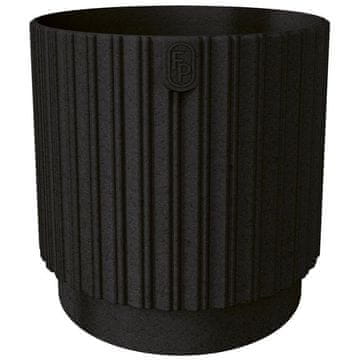 Form-Plastic Mika Cyli Petit Eco Wood 22 duboka crna plastična saksija za cvijeće