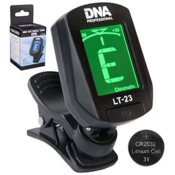 DNA LT23 štimer s kopčom za gitaru, bas, ukulele, violinu, kromatski instrument