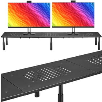 Mozos SPM2 stol, stalak, polica ZA DVA monitora