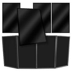 4M DJ ekran od lycra materijala, crni, set od 4 komada.