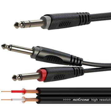 One Audio kabel Jack 6.3mm stereo / 2 x Jack 6.3mm mono 1m SAYC100L1