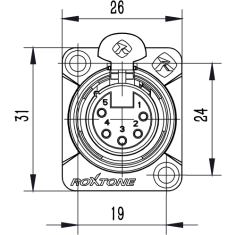 One XLR RX5FD-NT panelna utičnica