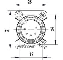 One XLR RX5MD-NT panelna utičnica