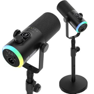 Mozos GM-ONE Crni dinamički mikrofon USB XLR RGB LED