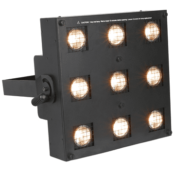 LIGHT4ME SUN halogena blinder ploča retro vintage scenska rasvjeta DMX 9x35W WW GU10 toplo bijela montažna konzola