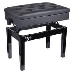 One bench 2 BK klupa za klavir s prostorom za pohranu, crna