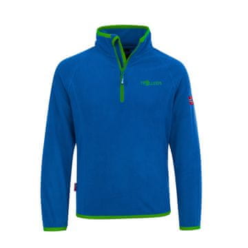 Trollkids Dječja flis bluza trollkids kids nordland half zip, topla, plava (707-113) 92