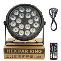 4M HEX PAR prstenasti reflektor s efektom scenske rasvjete DMX