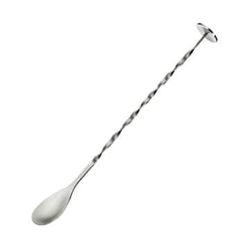Cilio žlica za koktele s tučkom, uvijena, nehrđajući čelik, 25 cm