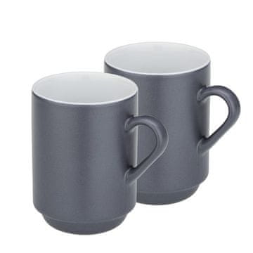 Kela Šalice, 2 kom., keramičke, 0,3 l, promjer 7,5 x 11 cm, sive /