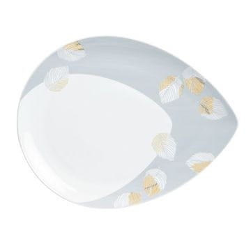 Kahla Dîner pladanj u obliku suze s motivom zlatnog lista, veliki, promjer 32 cm