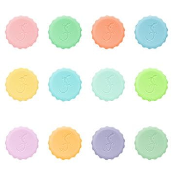 LURCH silikonski čepovi za boce, 12 kom., promjer 3 x 1 cm, pastelne boje