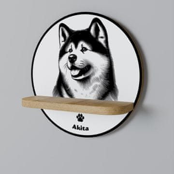 Okrugla polica za psa Akita