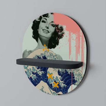 KANAGAWA BEAUTY Ovalna polica crna
