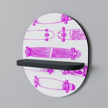 SKATEBOARD SKETCH Ovalna polica crna