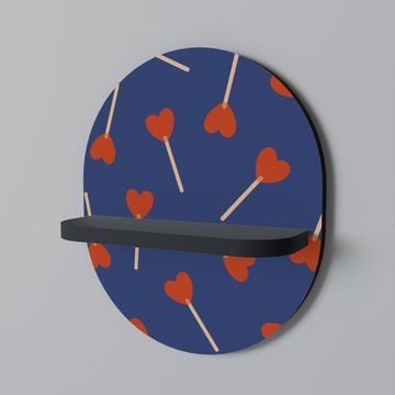 SWEET LOVE Ovalna polica crna