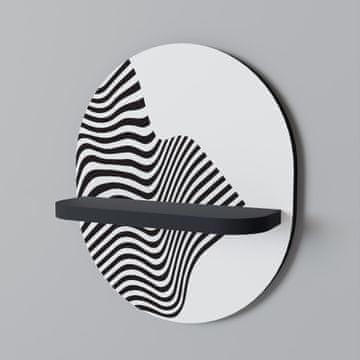 ILLUSIONARY FLOW Ovalna polica crna