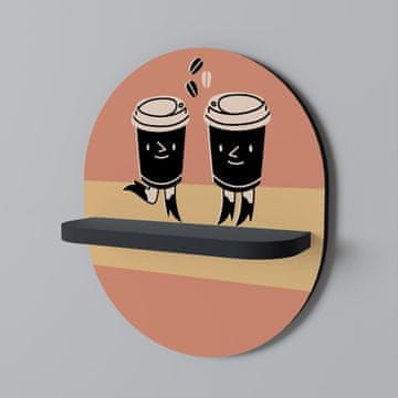 JOYFUL COFFEE Ovalna polica crna