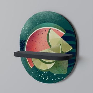FRUIT POWER Ovalna polica crna