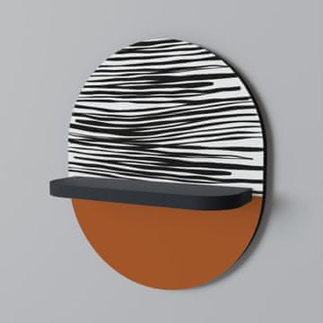 RADIANT ZEBRA Ovalna polica Crna