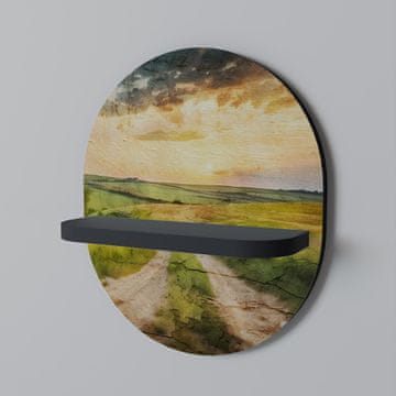 SUNSET PATH Ovalna polica crna