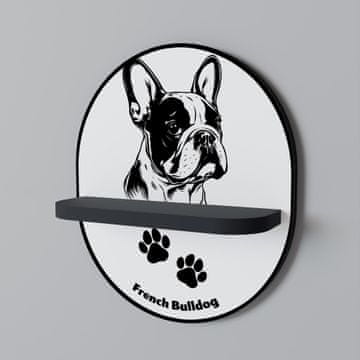 FRANCUSKI BULLDOG Ovalna polica Crna