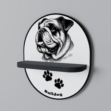 BULLDOG DOG Ovalna polica crna