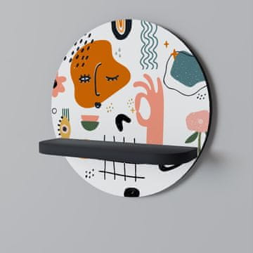 MATISSE WHIMSY Okrugla polica crna