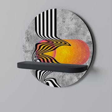 Okrugla polica WHIMSICAL WAVES, crna