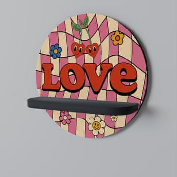 ROCKING LOVE Okrugla polica crna