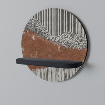 Okrugla polica STRIPED TERRAIN crna