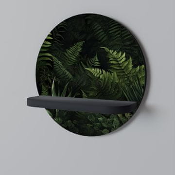 FERN SECRETS Okrugla polica crna